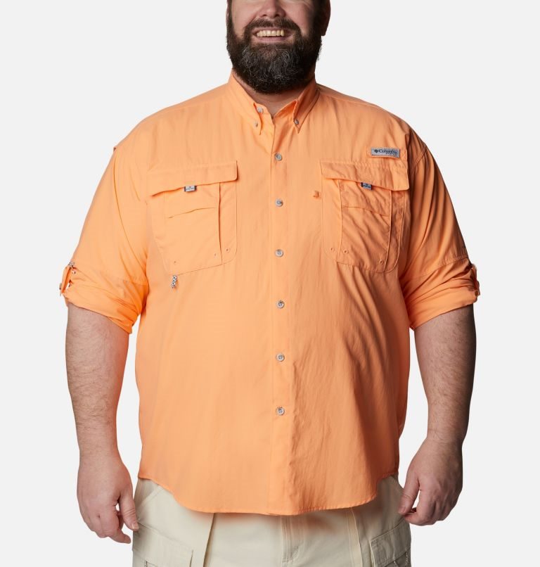 Men's Columbia PFG Bahama II Long Sleeve Shirts Orange | Plus Size CA-PL341